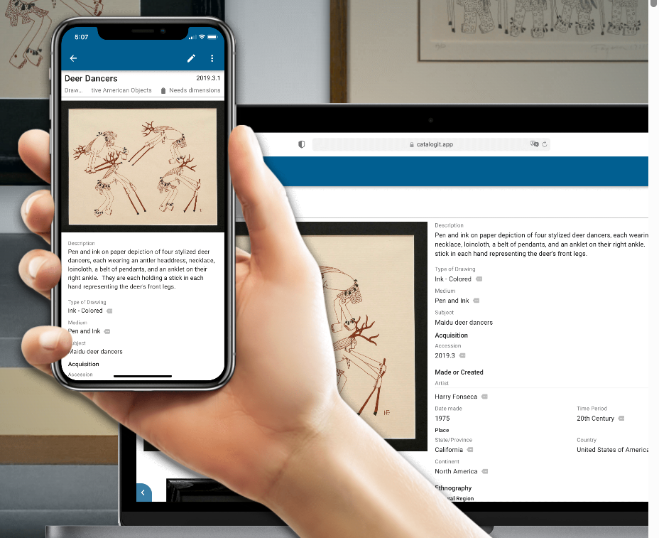 CatalogIt mobile and web view