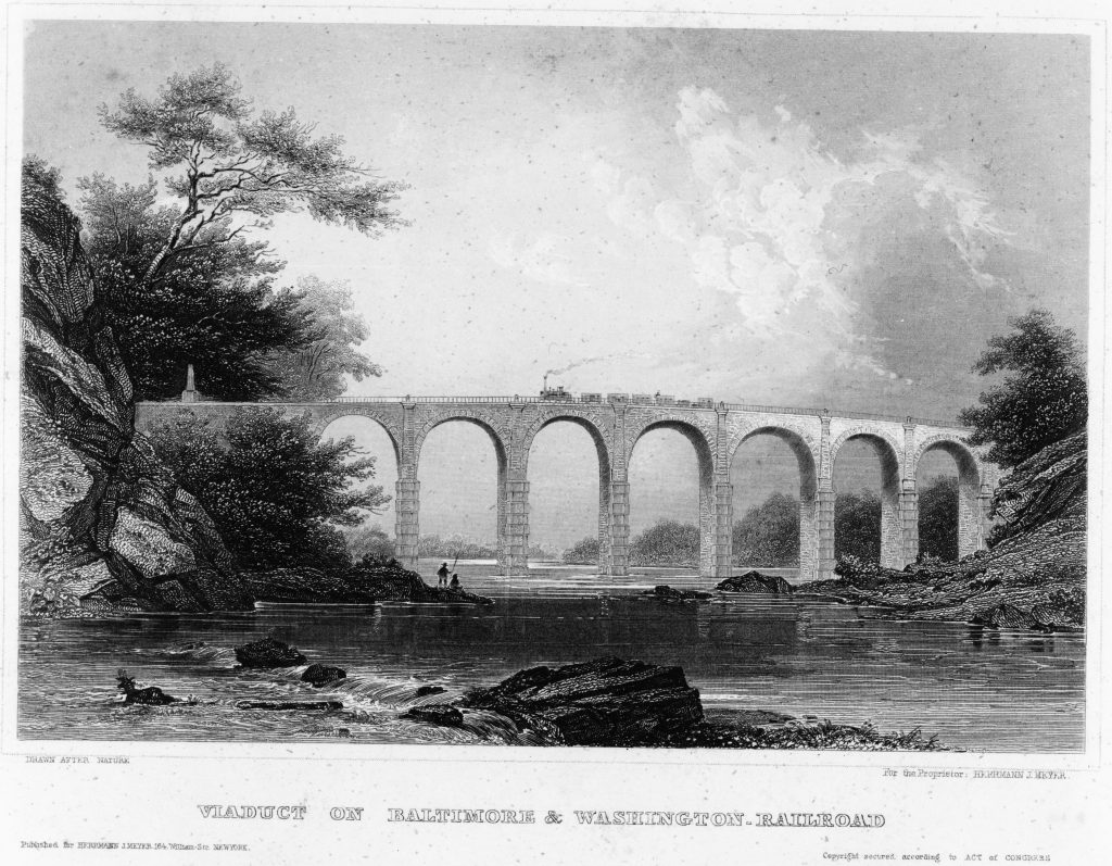 1858 Engraving of the Thomas Viaduct from The United State Illustrated, edited by Charles Dana.