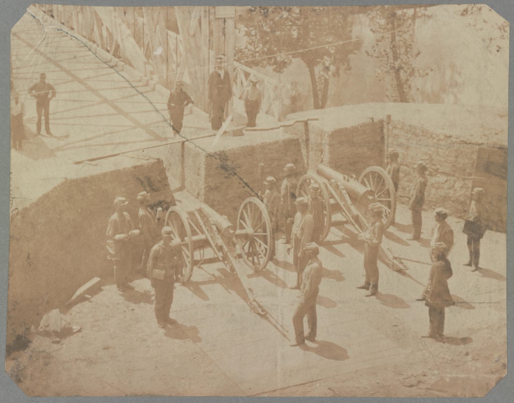 A Battery at Chain Bridge, Washington, DC, overlooking the Potomac River.