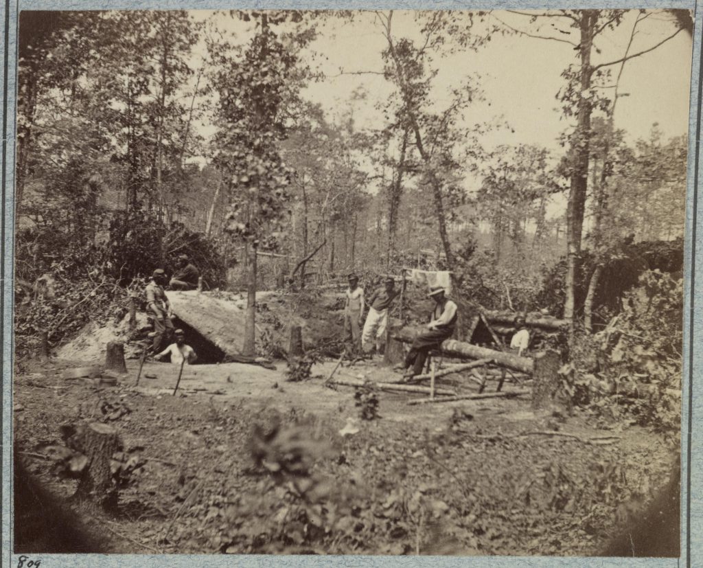 A bombproof shelter for the soldiers during the siege of Petersburg, August 10, 1864