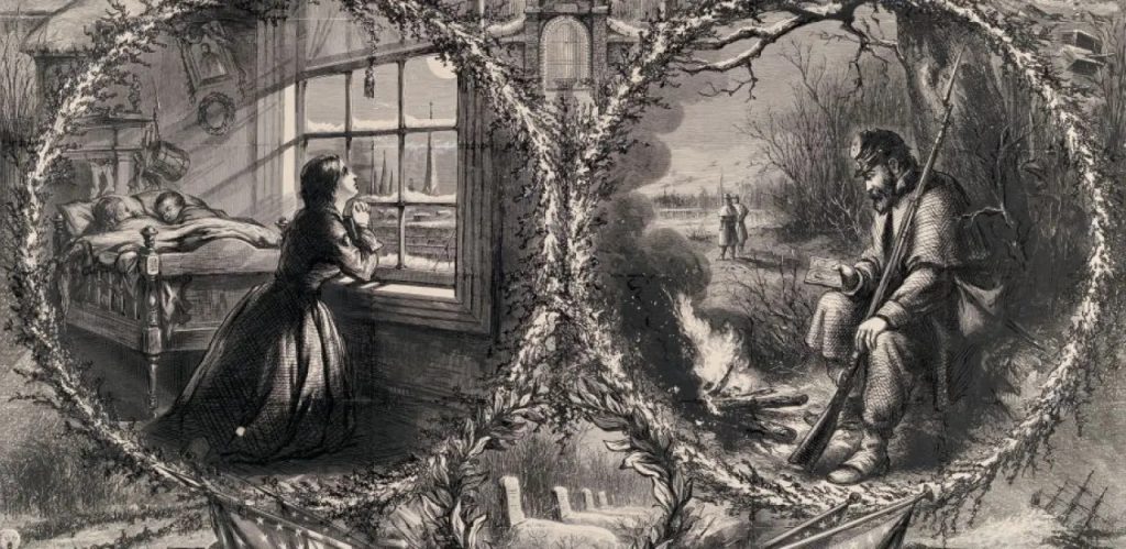Christmas during the Civil War was a difficult time for both soldiers and civilians as they were often separated from their loved ones during the time of year that is often represented by families spending time together. The one thing that the vast majority of them could not do during the war. "Christmas Eve," Harper's Weekly, January 3, 1863.