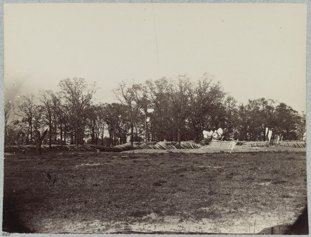 Photo of fortifications along the Petersburg lines.