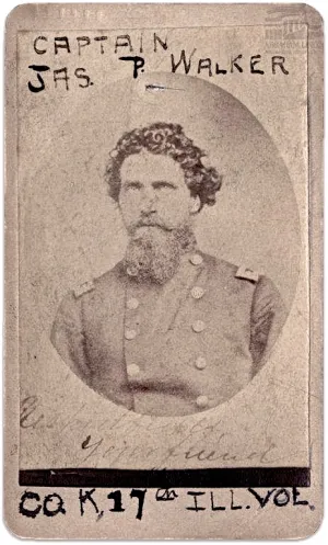 Photo of Captain James Philander Walker, the cousin of William Walker and captain of Co. K, 17th Illinois Infantry.